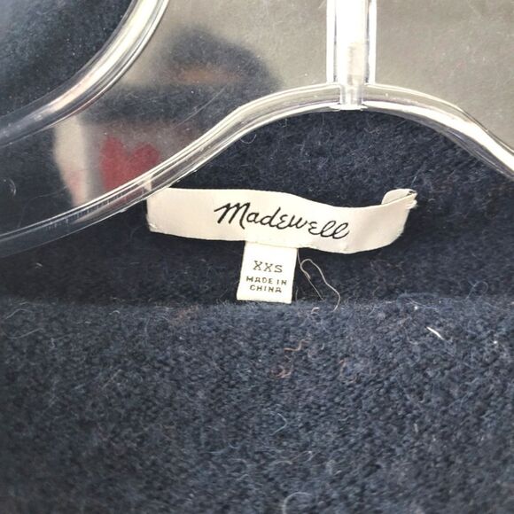 MADEWELL Whitworth striped mock neck alpaca merino wool blend sweater - Picture 7 of 13